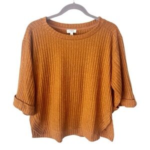 Umgee Sweater Women's Small Orange Ribbed Boxy Gremlincore Goblincore Boho